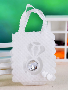 Strass délicat papier perlé Wedding Favor sacs ensemble de 12