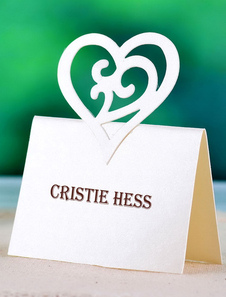 Coeur forme papier perle mariage cartons ensemble de 12