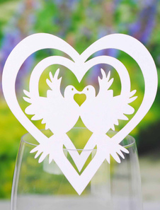 Carte de verre en forme de cœur en papier 12 pièces