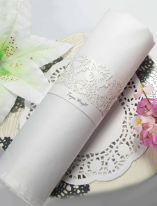 Anneau de serviettes creusé de mariage blanc 12 pièces