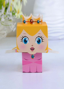 Jaune perle papier princesse Wedding Favor boîtes ensemble de 12