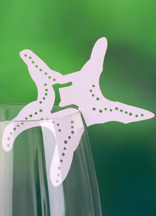 Étoile de mer unique Style spécialité papier mariage lieu cartes ensemble de 12