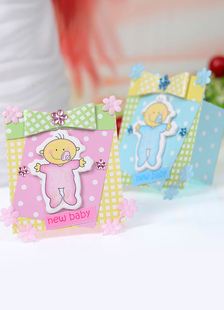 Ensemble traditionnel papier perle bébé douche Favor boîtes de 12