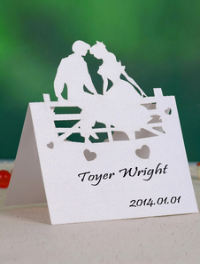 Carte de table en papier blanc 12 pièces