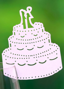 Cartes de mariage blanc gâteau spécialité papier Place ensemble de 12