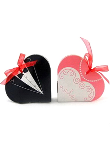 Infini papier perle Bride and Groom Wedding Favor Set de boîtes de 12