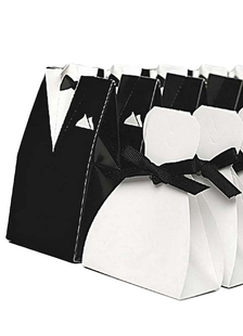 Boîte e cadeau de mariage en papier nacré Marié et Mariée