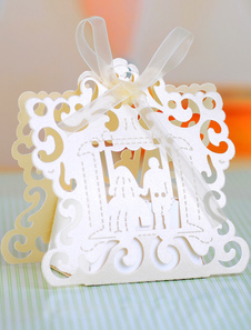 Unique creux carré sur Wedding Favor Set de boîtes de 12