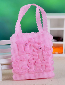 Doux papier perle rose Wedding Favor sacs ensemble de 12