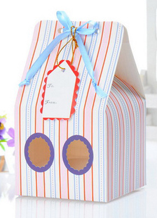 Arc joli papier perle Engagement Favor boîtes ensemble de 12