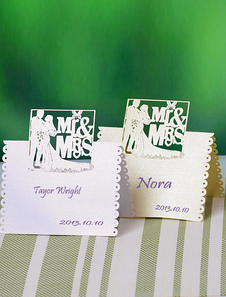 M. & Mme Style spécialité papier cartes de verre à vin mariage lot de 12
