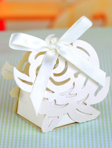 Creusent forme Rose Wedding Favor Set de boîtes de 12