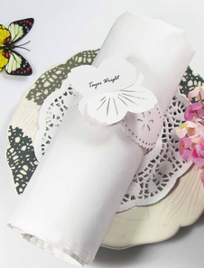 Anneau de serviettes de mariage blanc 12 pièces