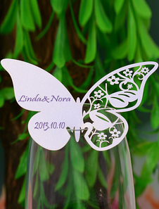 Carte de verre en forme papillon en papier 12 pièces