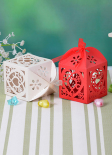 Bow Sweetheart perles papier Engagement Favor boîtes ensemble de 12