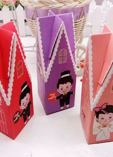 Mariée & Groom Design petite maison Wedding Favor boîtes ensemble de 12