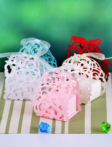 Creusent papier perlé Wedding Favor Set de boîtes de 12