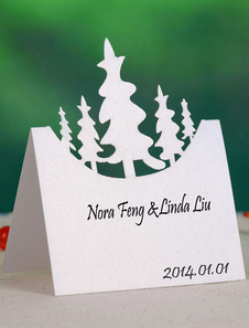 Sapin de Noël blanc spécialité papier mariage lieu cartes ensemble de 12