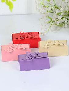 Papier perle papillon Engagement Favor boîtes ensemble de 12