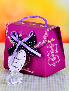 Noble place papier perlé Wedding Favor boîtes ensemble de 12