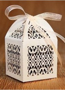 Perle carré papier Engagement Favor boîtes ensemble de 12