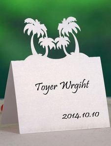 Cartes de verre de vin pour le mariage romantique Olivier blanc lot de 12