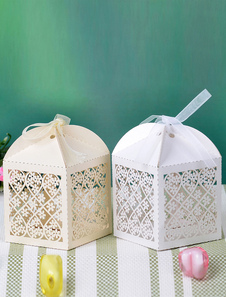 Carré creux papier Wedding Favor Set de boîtes de 12