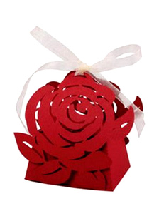 Bow Rose fleur Engagement Favor boîtes ensemble de 12