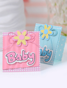 Papier perle bébé douche fleur Favor boîtes ensemble de 12