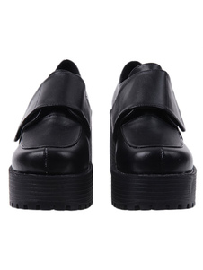 Chaussures Lolita Dandy Street Wear PU noir en cuir