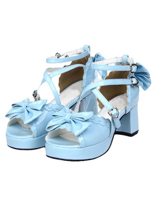 Orteil rond élégant PU cuir Street Wear chaussures Lolita