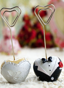 Supports de carte en forme de marié et mariée