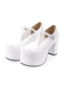 Jolie orteil rond PU cuir Street Wear Lolita Shoes