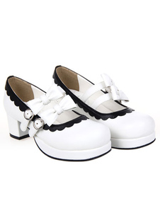 Belle ronde Toe PU cuir Street Wear chaussures Lolita