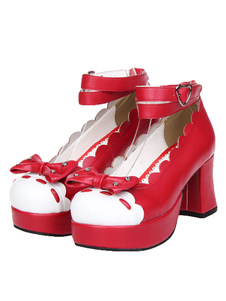 Chaussures de lolita bicolores à bout rond