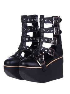 Chaussures Lolita Rue belle porter PU noir en cuir