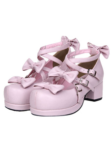 Dandy Street Wear rose PU cuir plate-forme Lolita Shoes