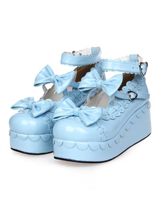 Sweet Lolita haute plate-forme chaussures arcs cheville sangles Boucles de forme coeur
