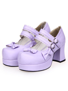 Orteil rond Dandy Street de cuir PU porter des chaussures Lolita