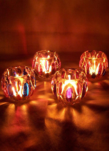 Bande verticale modèle porte-bougies en verre