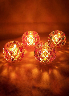 Porte-bougies en verre coloré modèle de Plaid