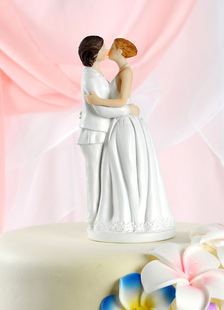 Figurine traditionnelle classique Couple baiser Wedding Cake Toppers