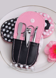 Ensemble de manucure douce Polka Dot rose cadeaux créatifs