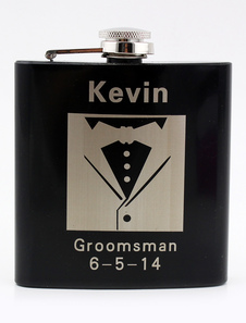 Flacon inox personnalisé garçon d'honneur pour mariage (6 onces)