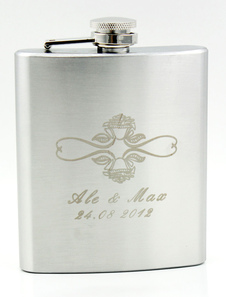 Populaire Rose inox personnalisé fiole pour mariage (7 onces)