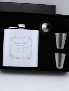 Fiole Fashion inox personnalisé pour mariage (6 onces)