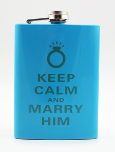 Bleu personnalisé mariage de fantastique en acier inoxydable flacon (8 onces)