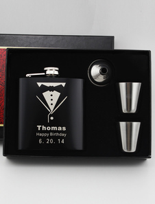 Flacon personnalisé unique en acier inoxydable pour mariage (6 onces)