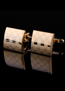 Boutons de manchette carrés d'or écossais