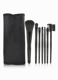 Pinceaux de maquillage noirs en toile 7 pièces